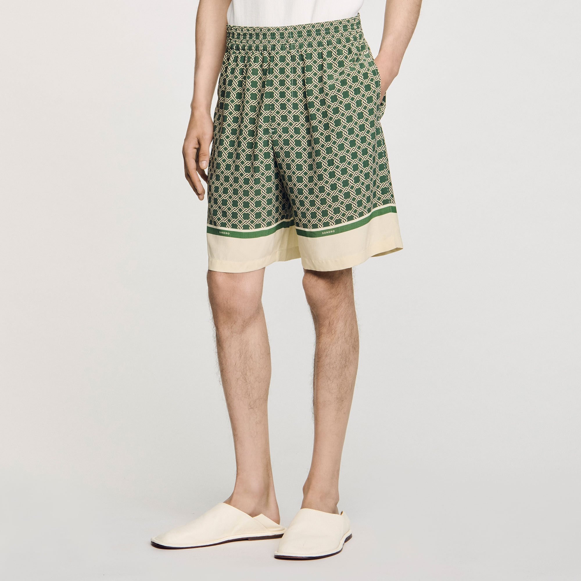 PATTERNED FLOWY BERMUDA SHORTS - 4