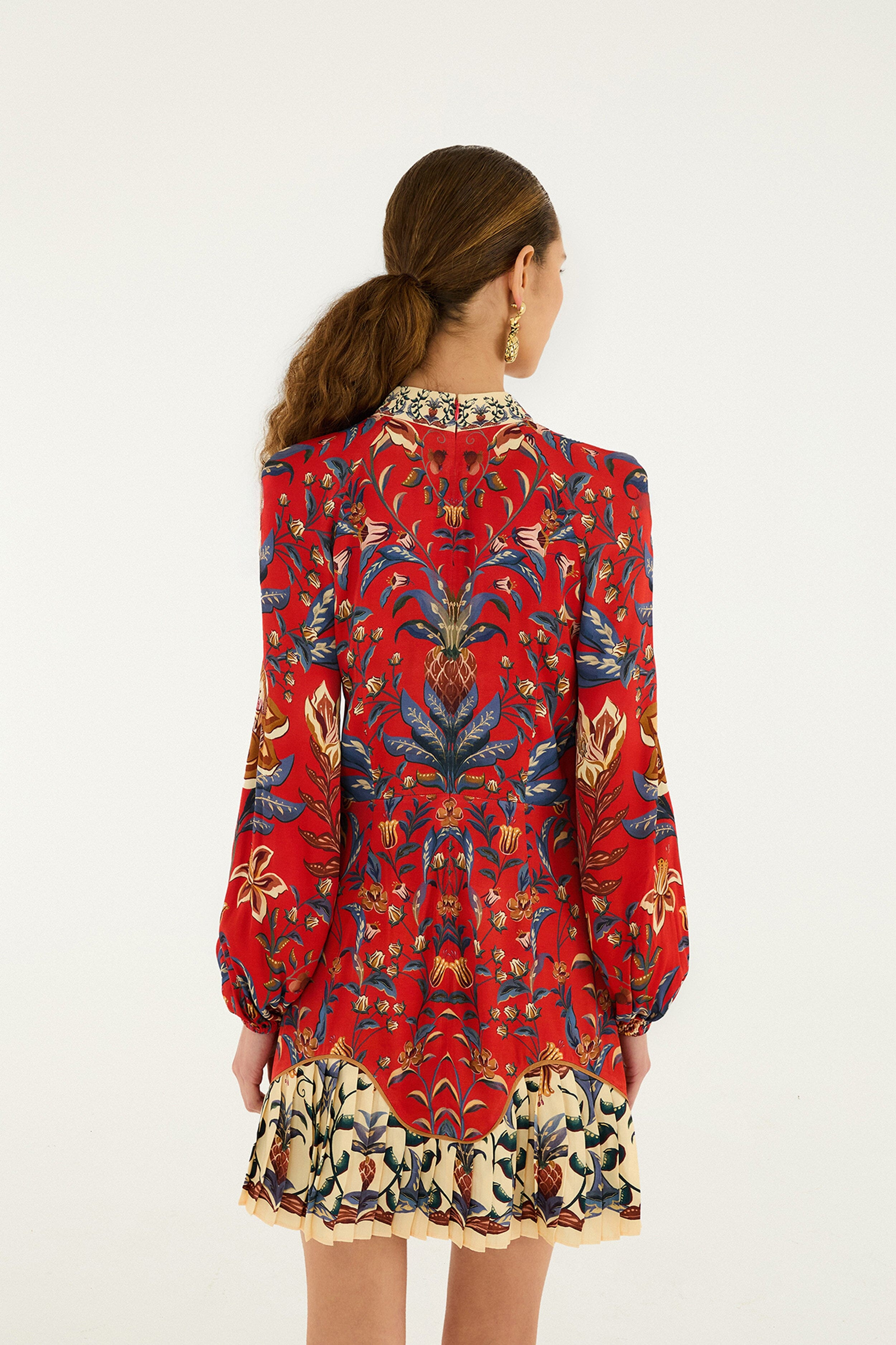 Red Winter Breeze Lenzing™ Ecovero™ Viscose Mini Dress - 3