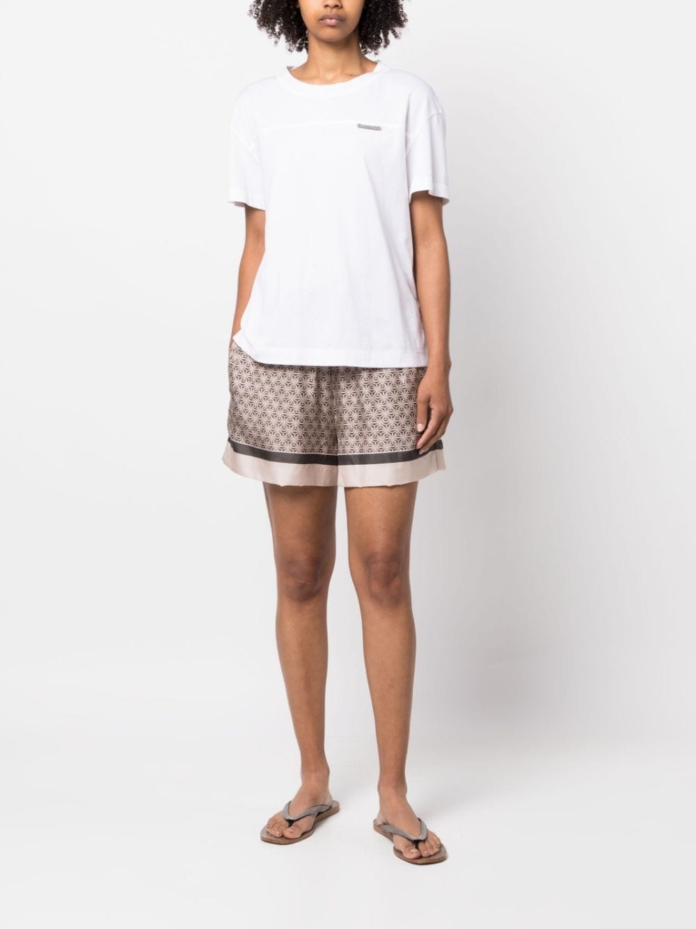 graphic-print silk shorts - 2