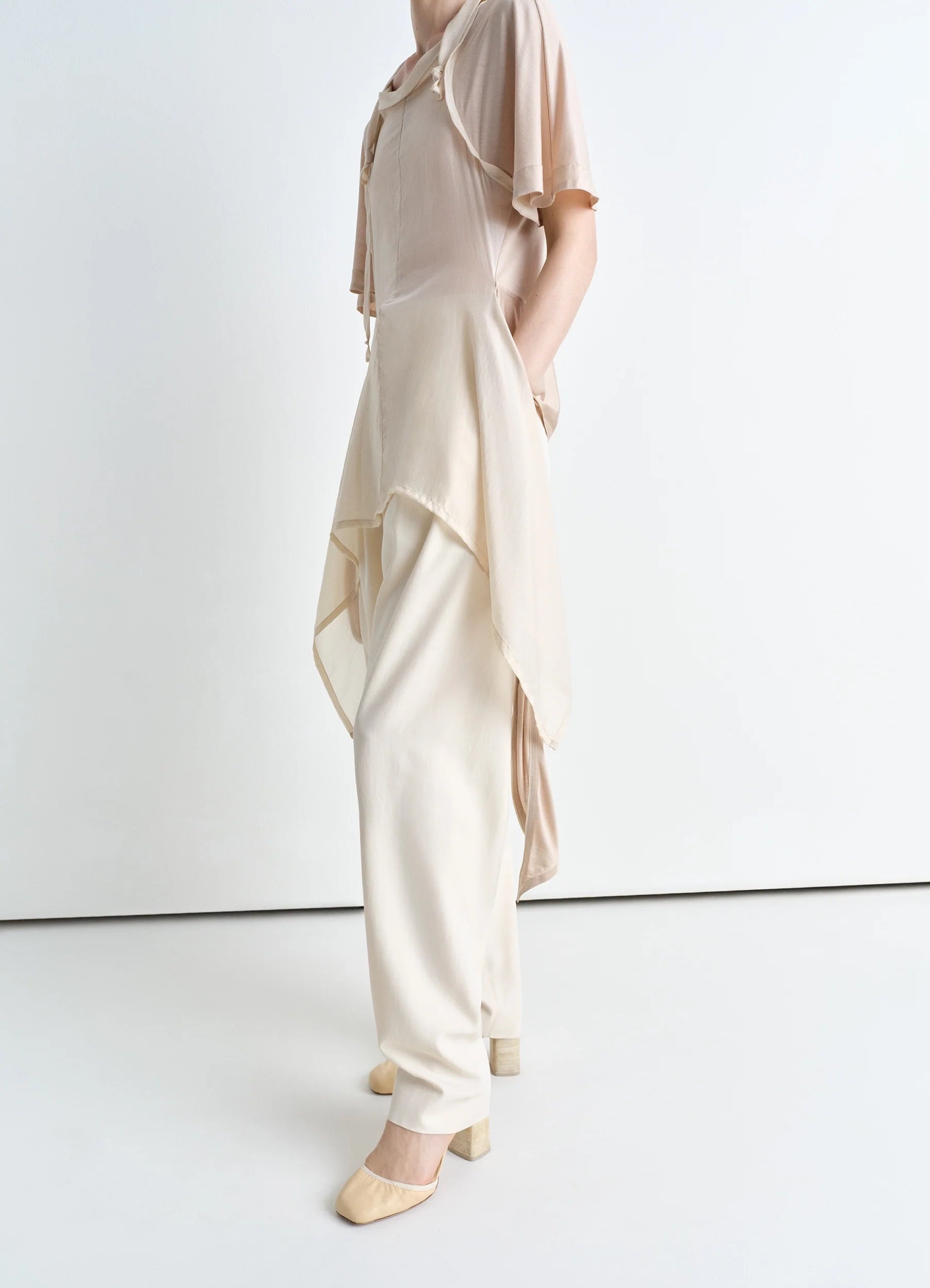 MIXED FABRIC KNOTTED TOP - 3