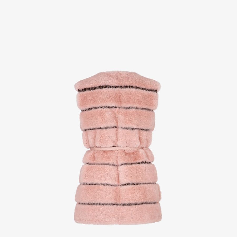 Pink mink vest - 5