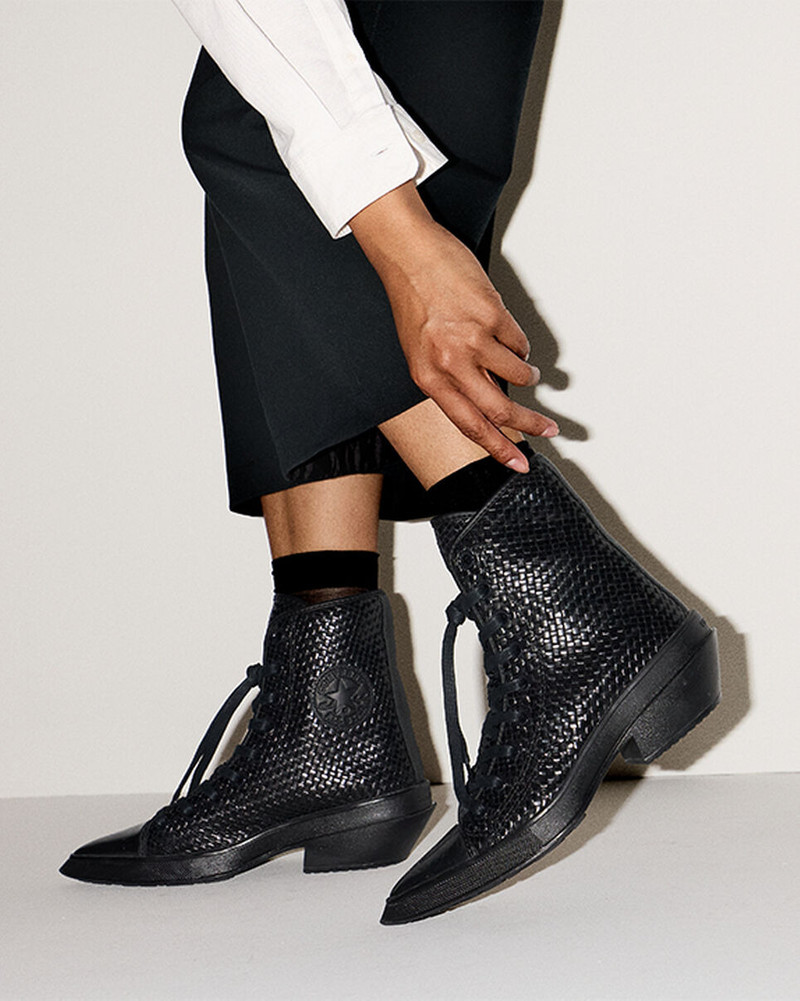 Chuck 70 De Luxe Pointed Platform Woven Leather 11