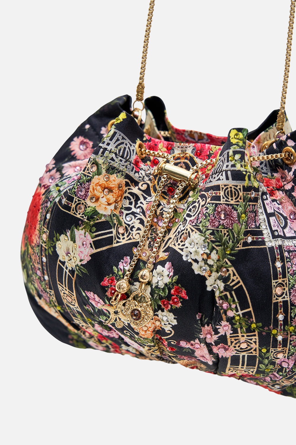 DRAWSTRING POUCH WITH CHAIN STRAP - 2