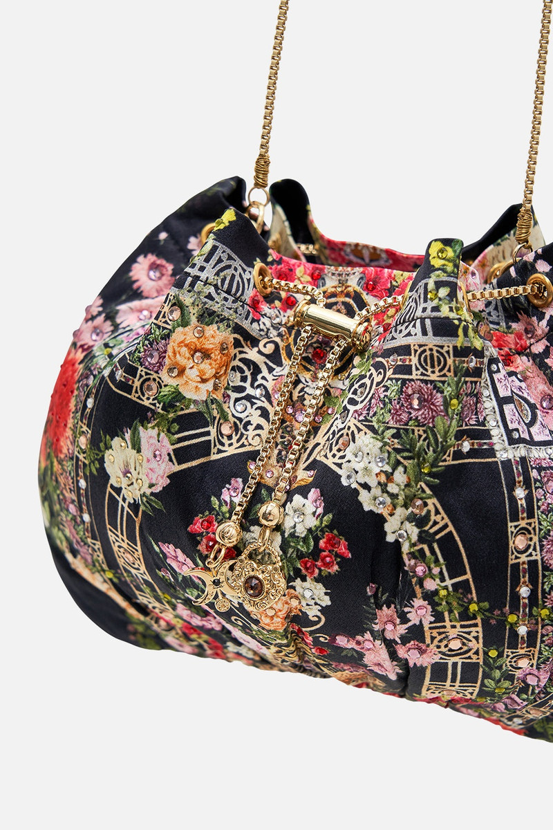 CAMILLA DRAWSTRING POUCH WITH CHAIN STRAP outlook