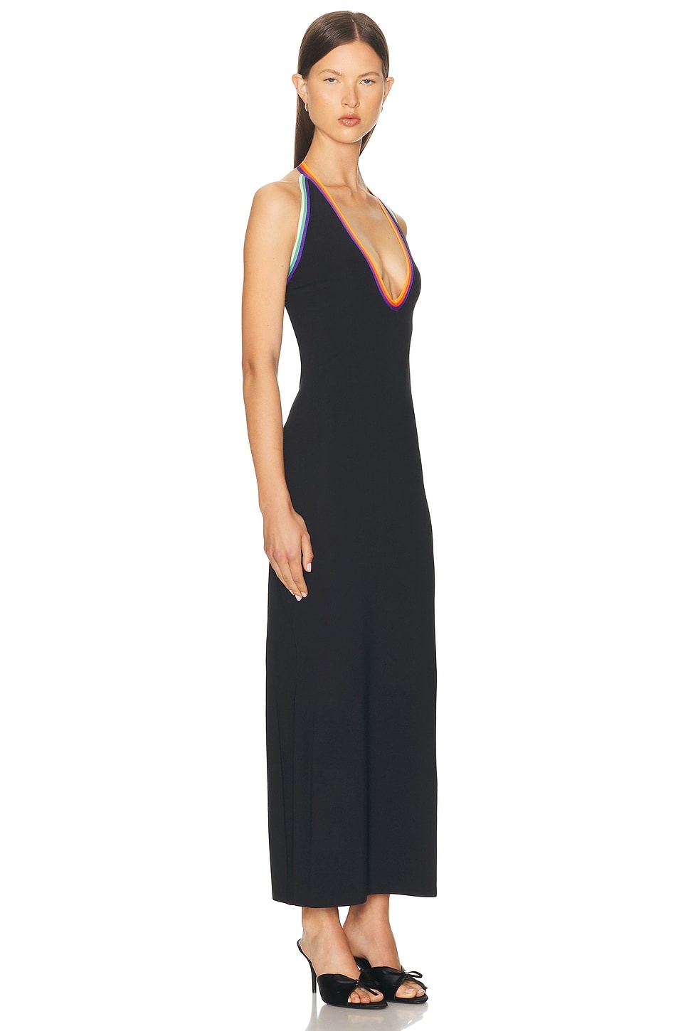 Deep U-neck Maxi Dress - 2