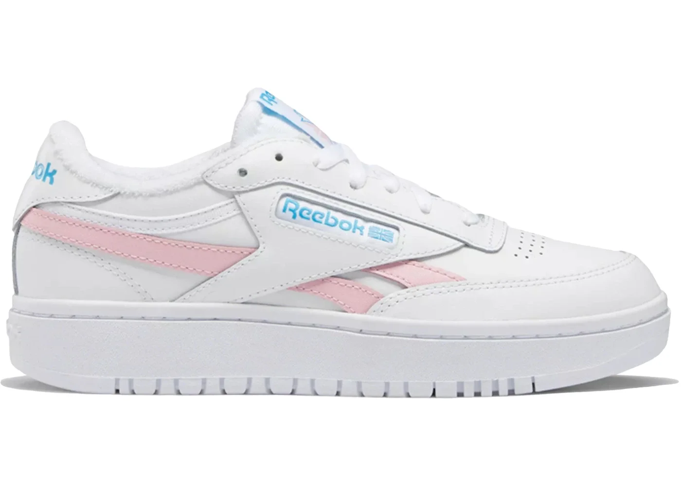 Reebok Club C Double Revenge White Pink Glow Radiant Aqua (Women's) - 1