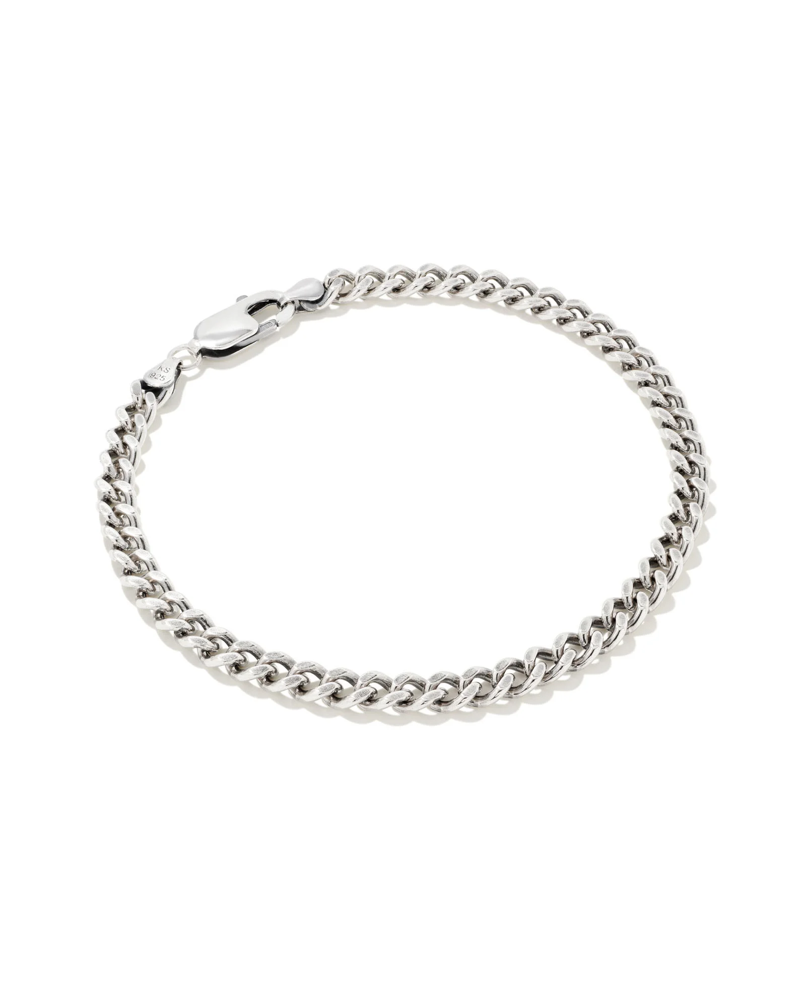 Curb Chain Bracelet in Oxidized Sterling Silver - 1