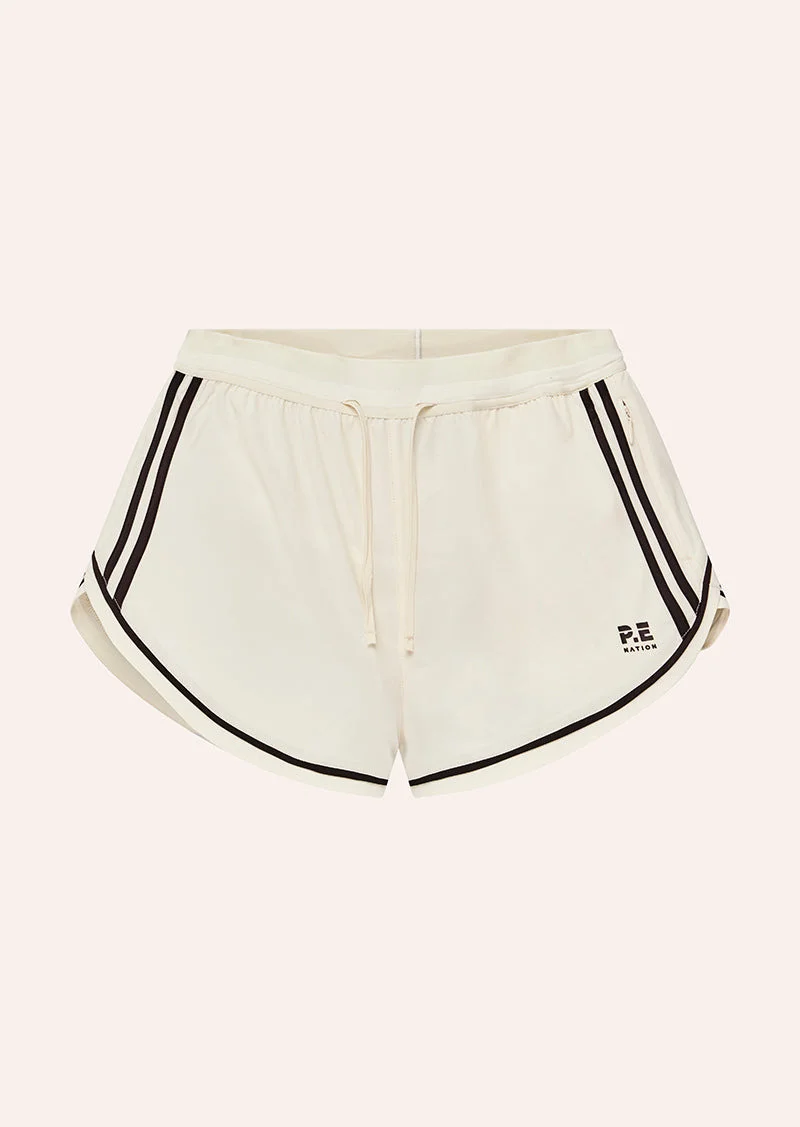 LINEAR SHORT IN WHISPER WHITE & DARK PLUM - 1