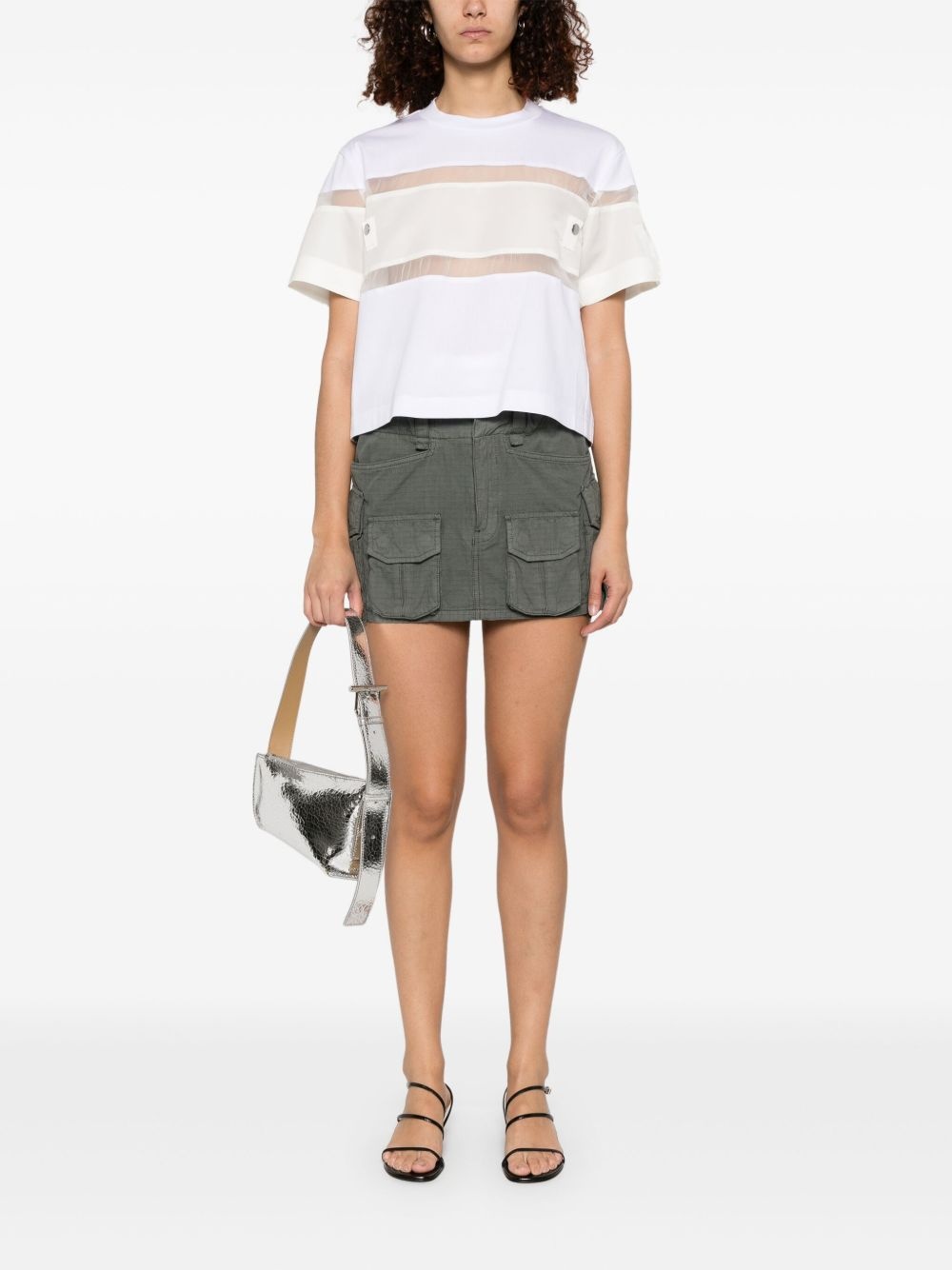 contrast-panel T-shirt - 2