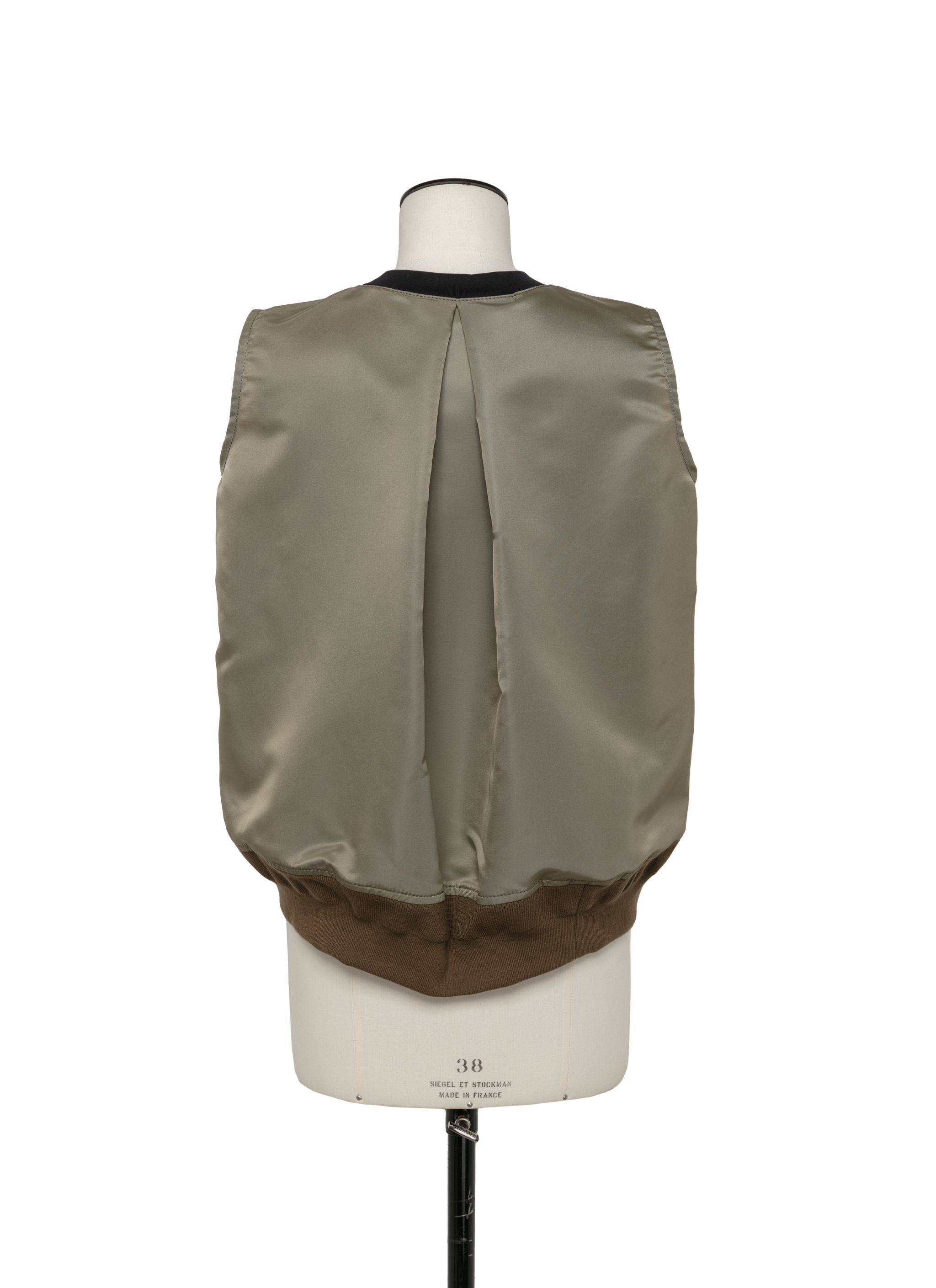 Nylon Twill Mix Cotton Jersey Tank Top - 3