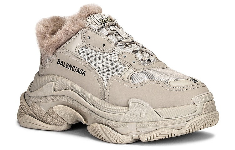 (WMNS) Balenciaga Triple S 'Fake Fur - Beige' 668562W3CQ59710 - 2