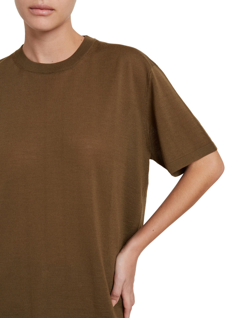 Women's Merino Wool Crewneck T-Shirt - Olive Green 6