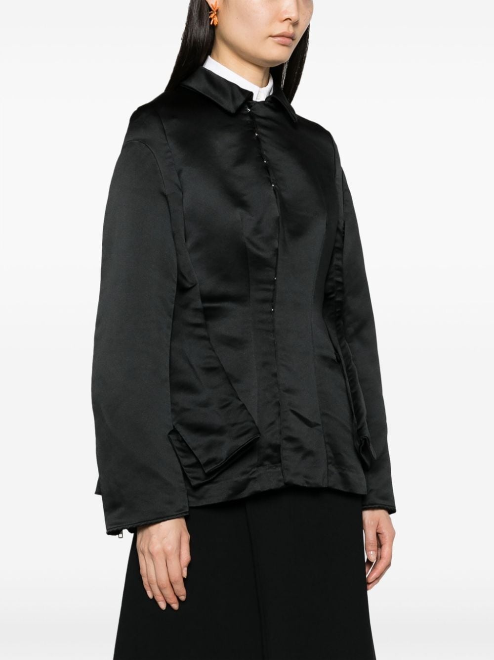 corset-style satin jacket - 3