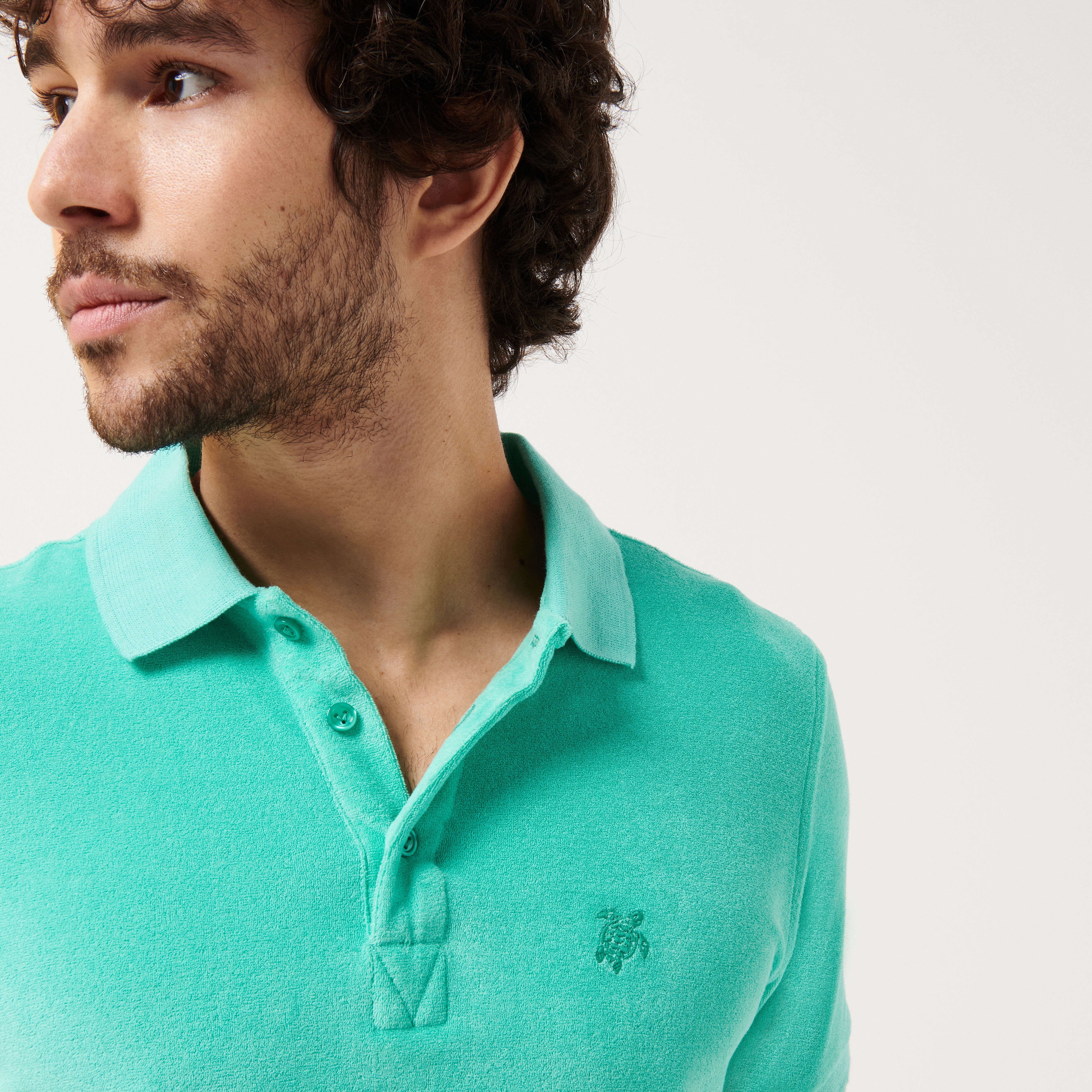 Men Terry Polo Shirt Solid - 5