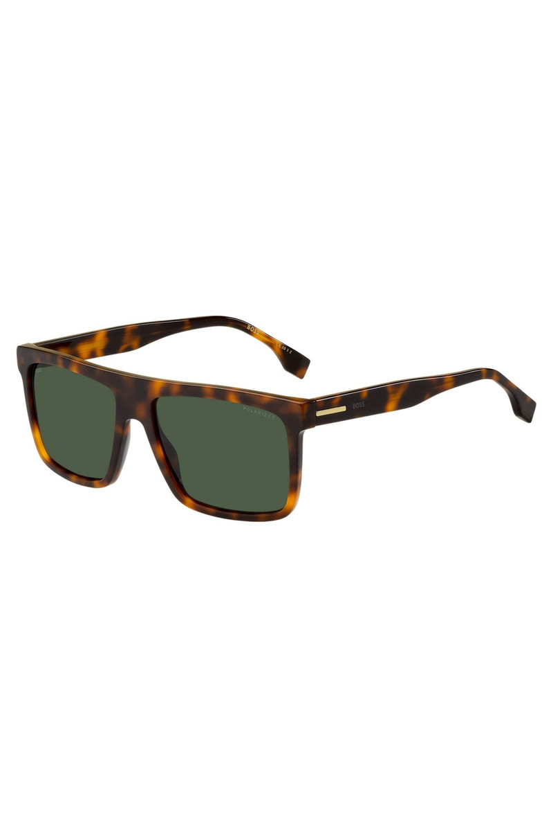RECTANGULAR HAVANA-ACETATE SUNGLASSES WITH GOLD-TONE TRIMS 1