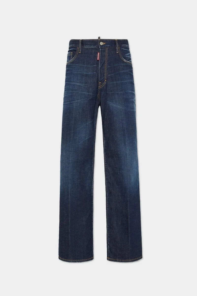 DARK CLEAN WASH LOOSE JEANS - 1