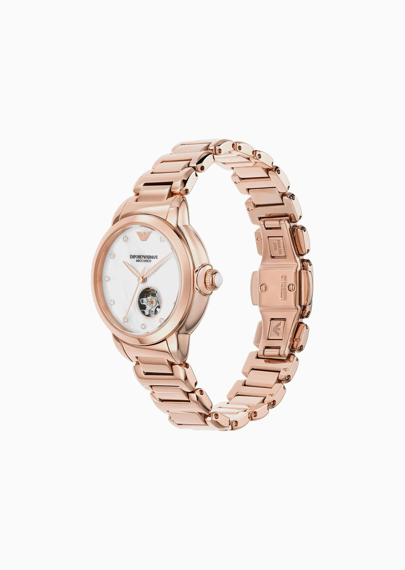 EMPORIO ARMANI Automatic Rose Gold-Tone Stainless Steel Watch outlook