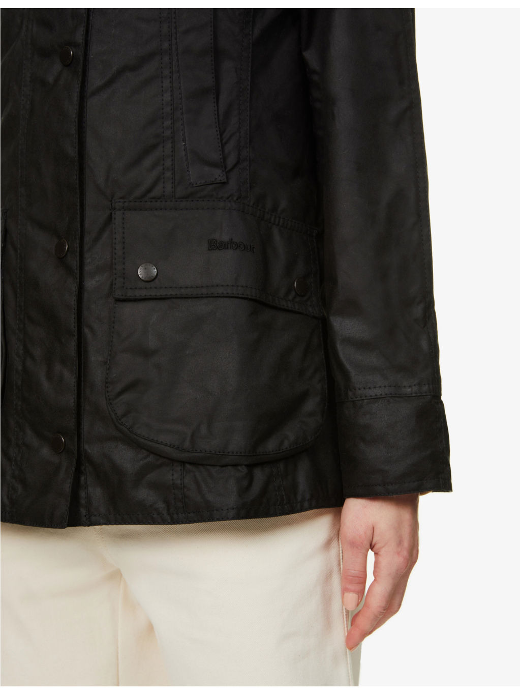 Beadnell tartan-lined waxed-cotton jacket - 5