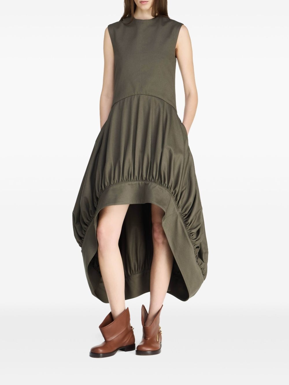 balloon-hem midi dress - 2