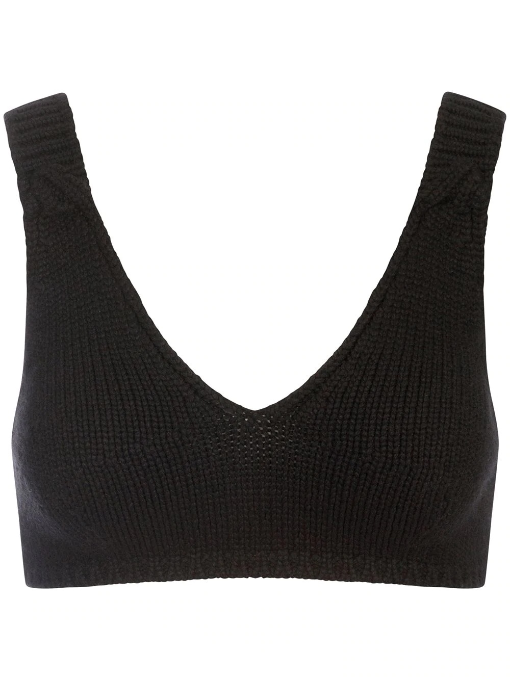 chunky-knit V-neck crop-top - 1