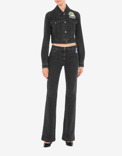 Moschino BUBBLE BOOBLE BLACK DENIM JACKET outlook