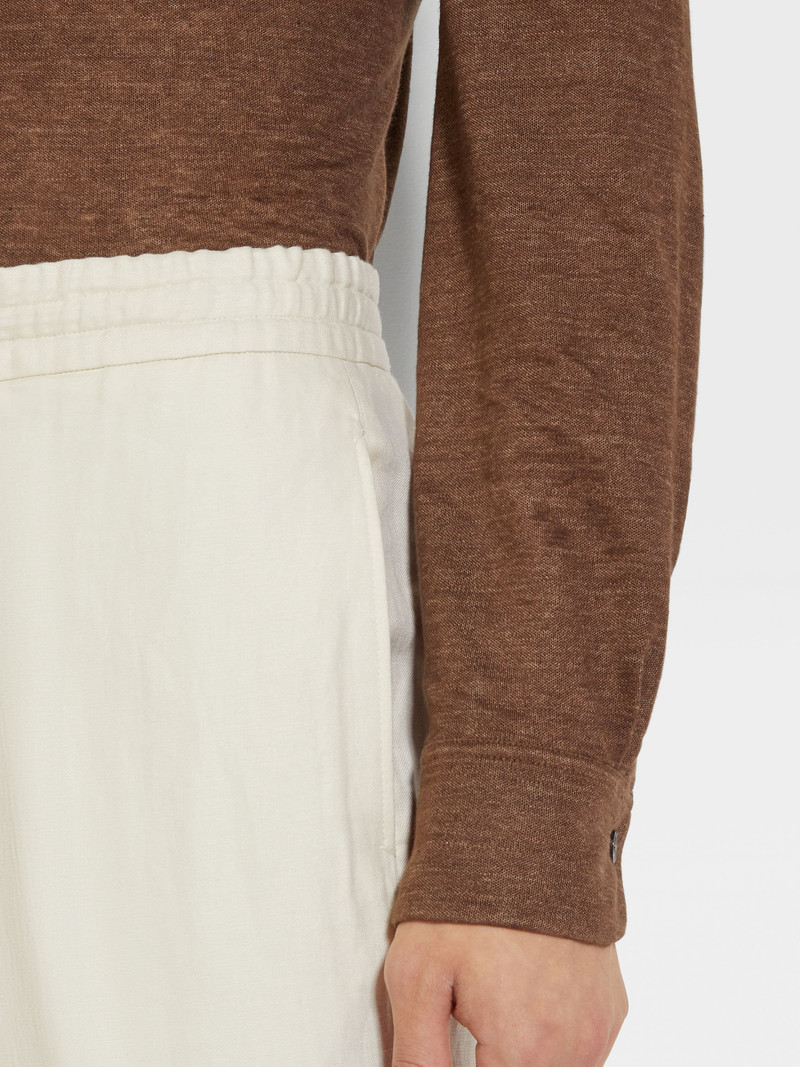 ZEGNA OFF WHITE OASI LINO PANTS outlook