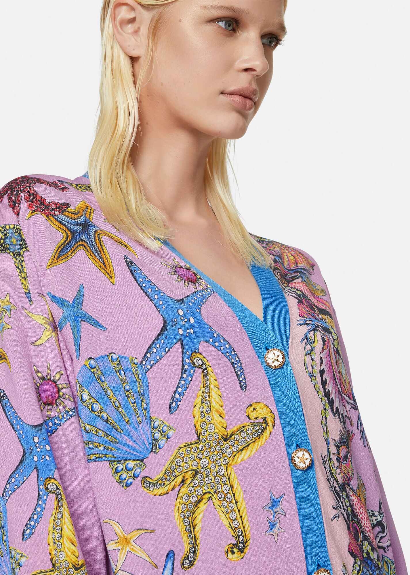 Trésor de la Mer Print Silk Cardigan - 5