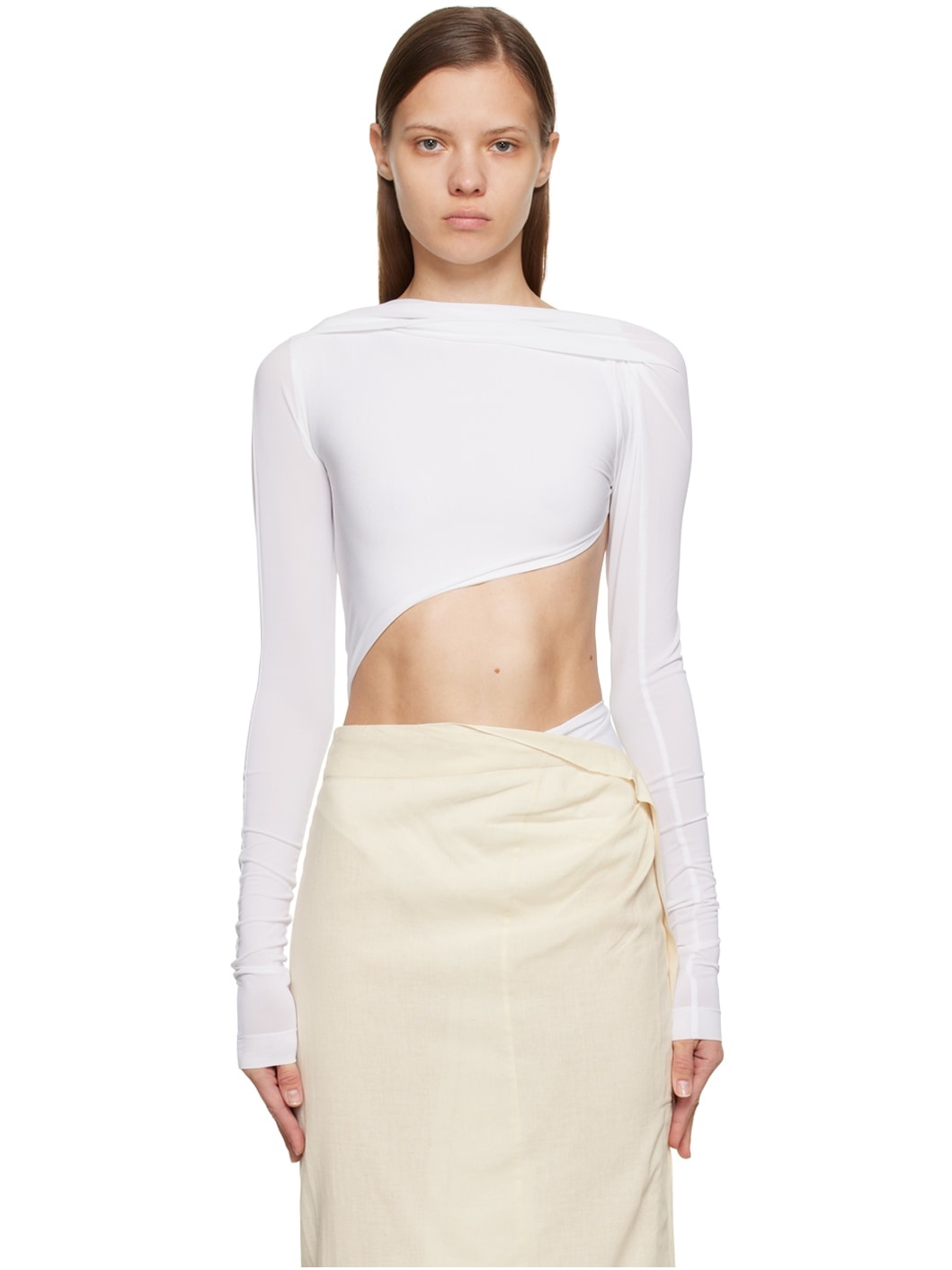 White Le Papier 'Le Body Carozzu' Bodysuit - 1