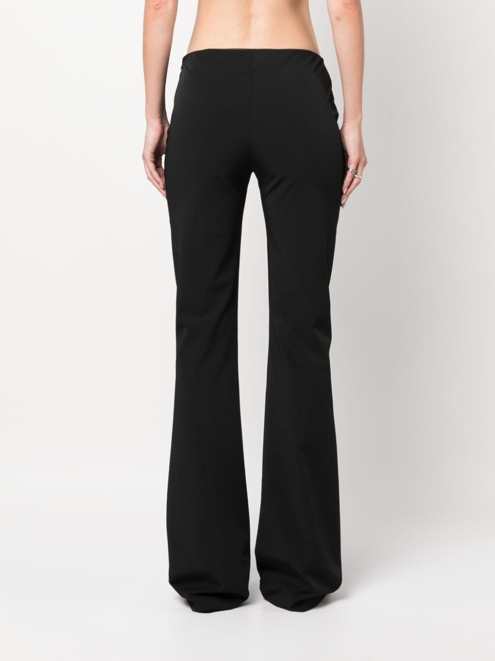 flared bow-detail trousers - 4