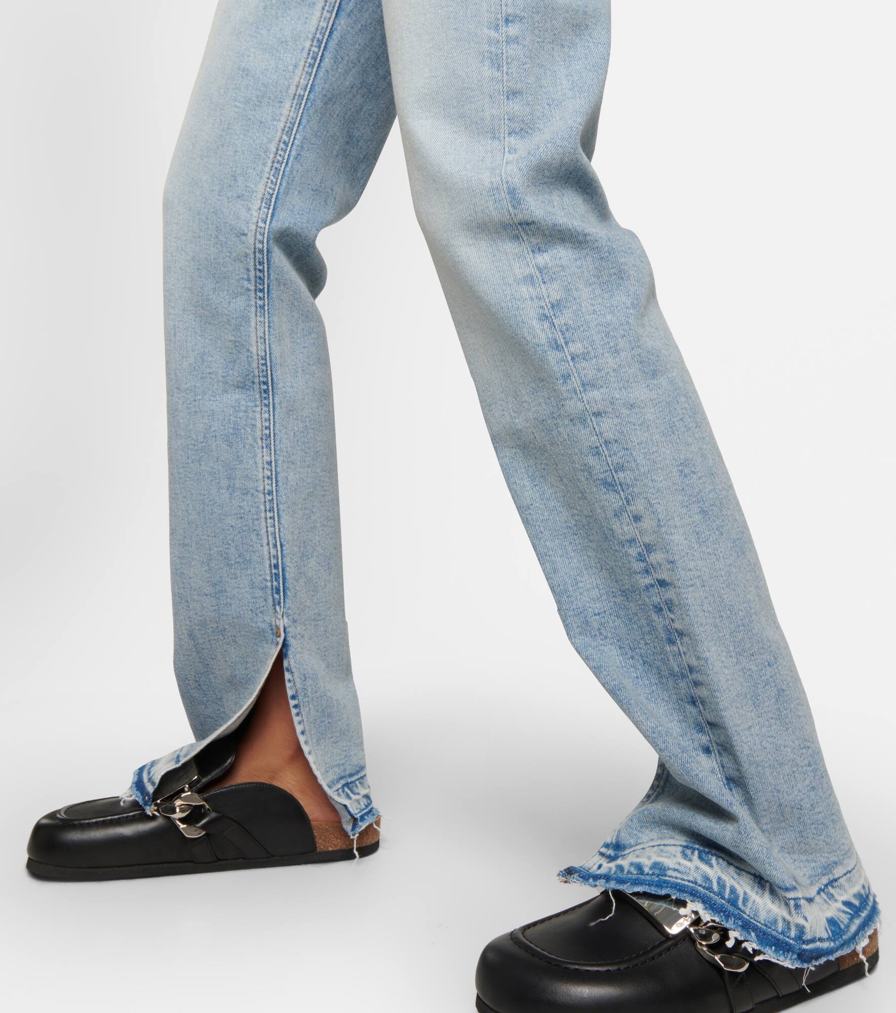 70s high-rise split-hem bootcut jeans - 5