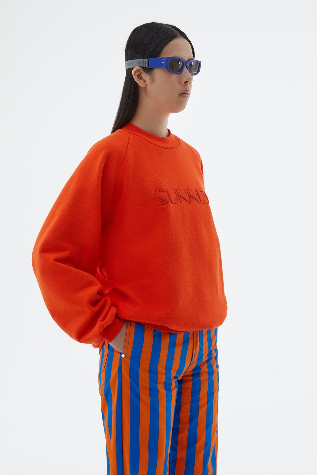 ORANGE SWEATSHIRT WITH EMBROIDERED LOGO - 2