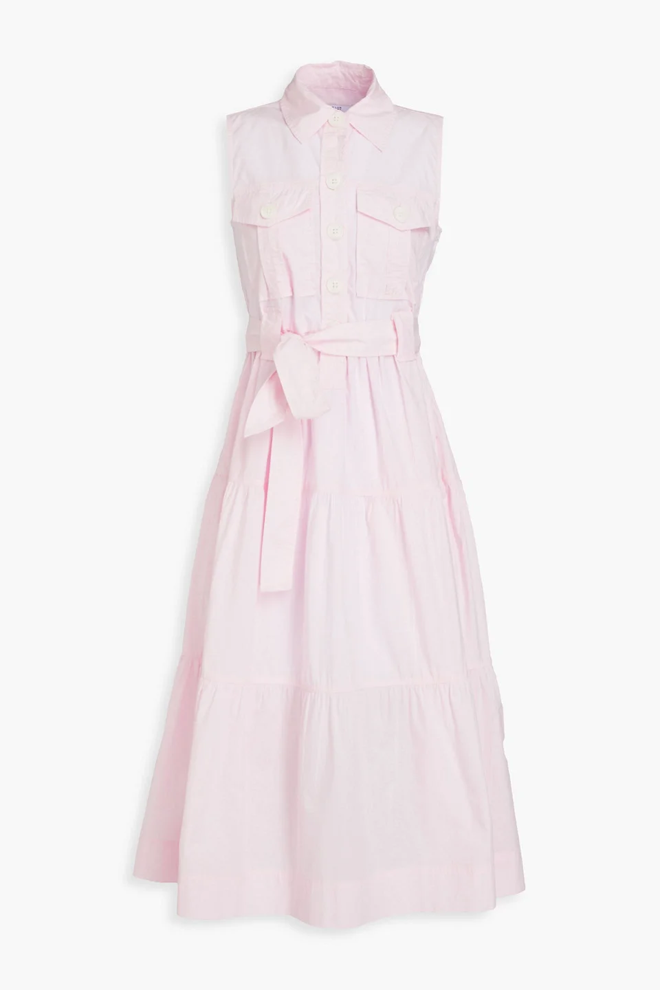 Florence tiered cotton-poplin midi dress - 1