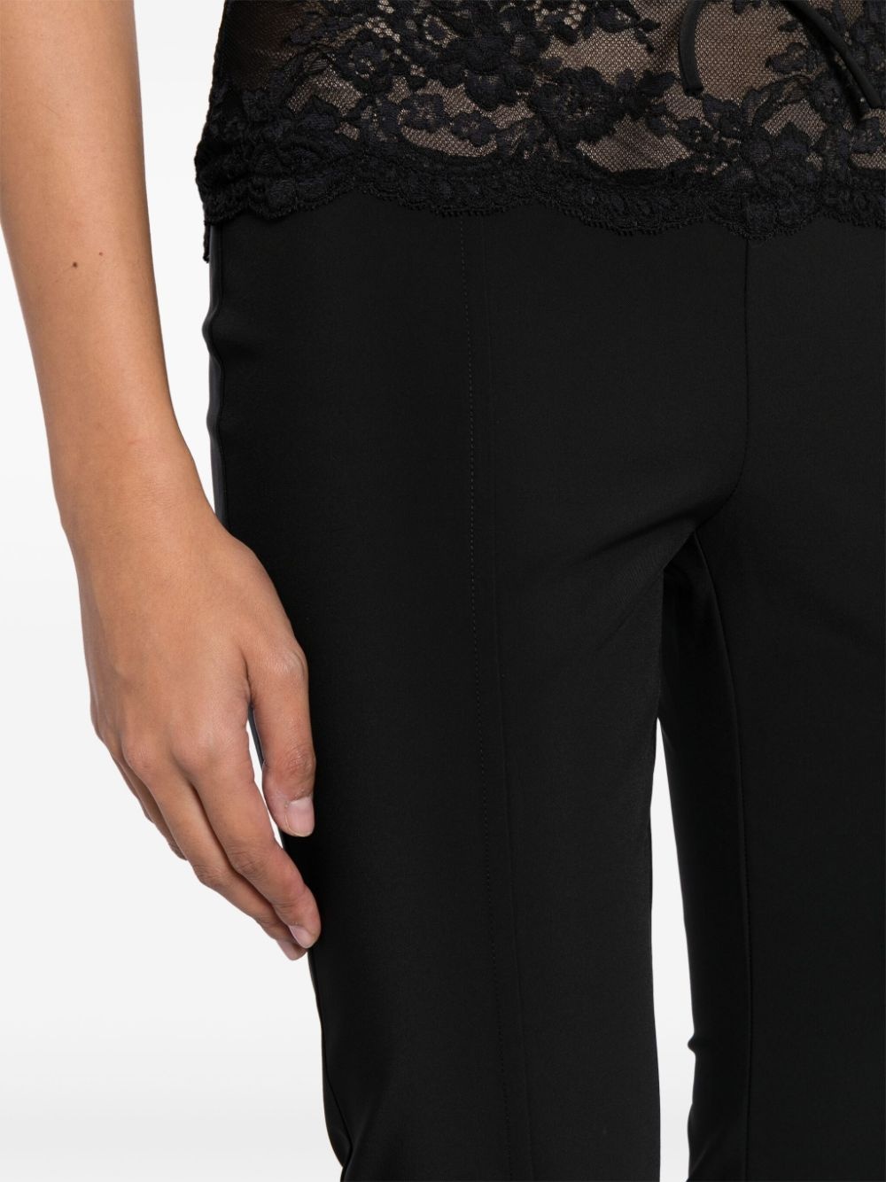 lace-detail tapered trousers - 5