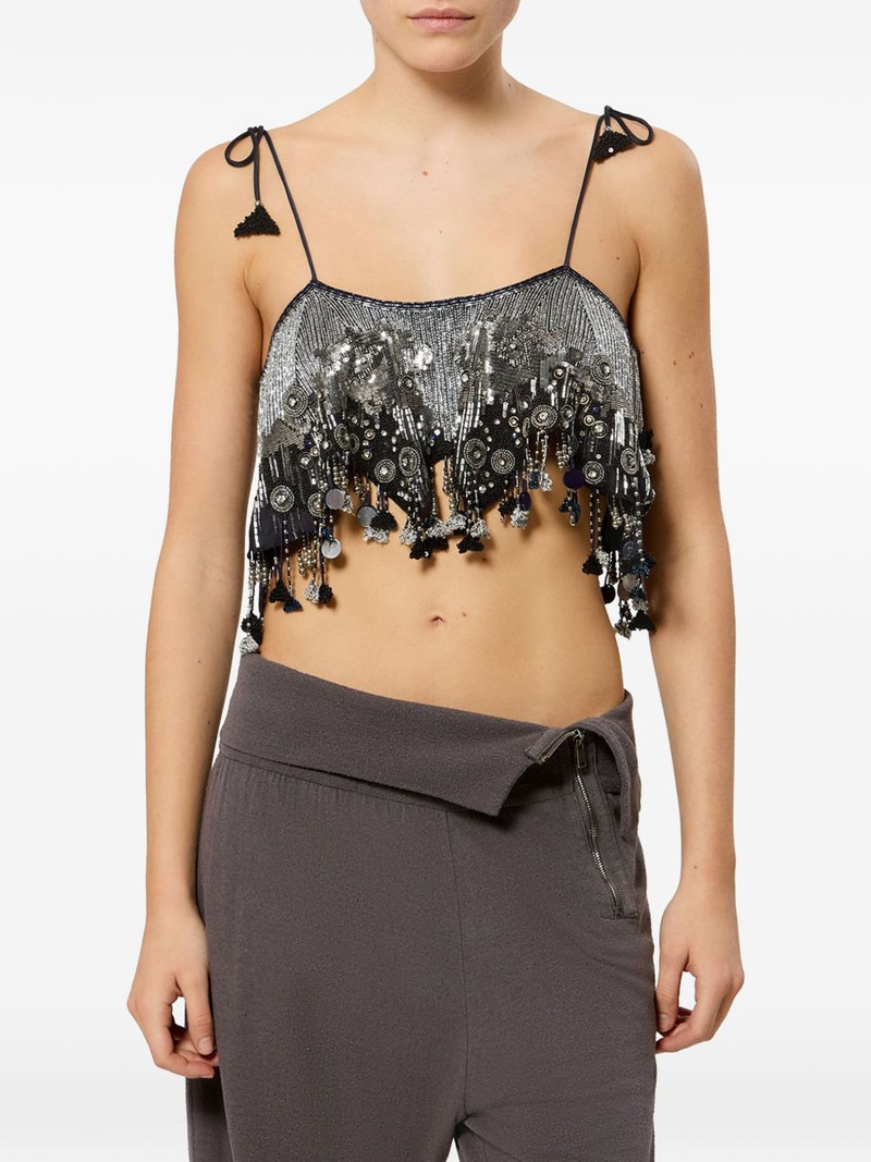 Liwane sequin-embellishment silk top 3
