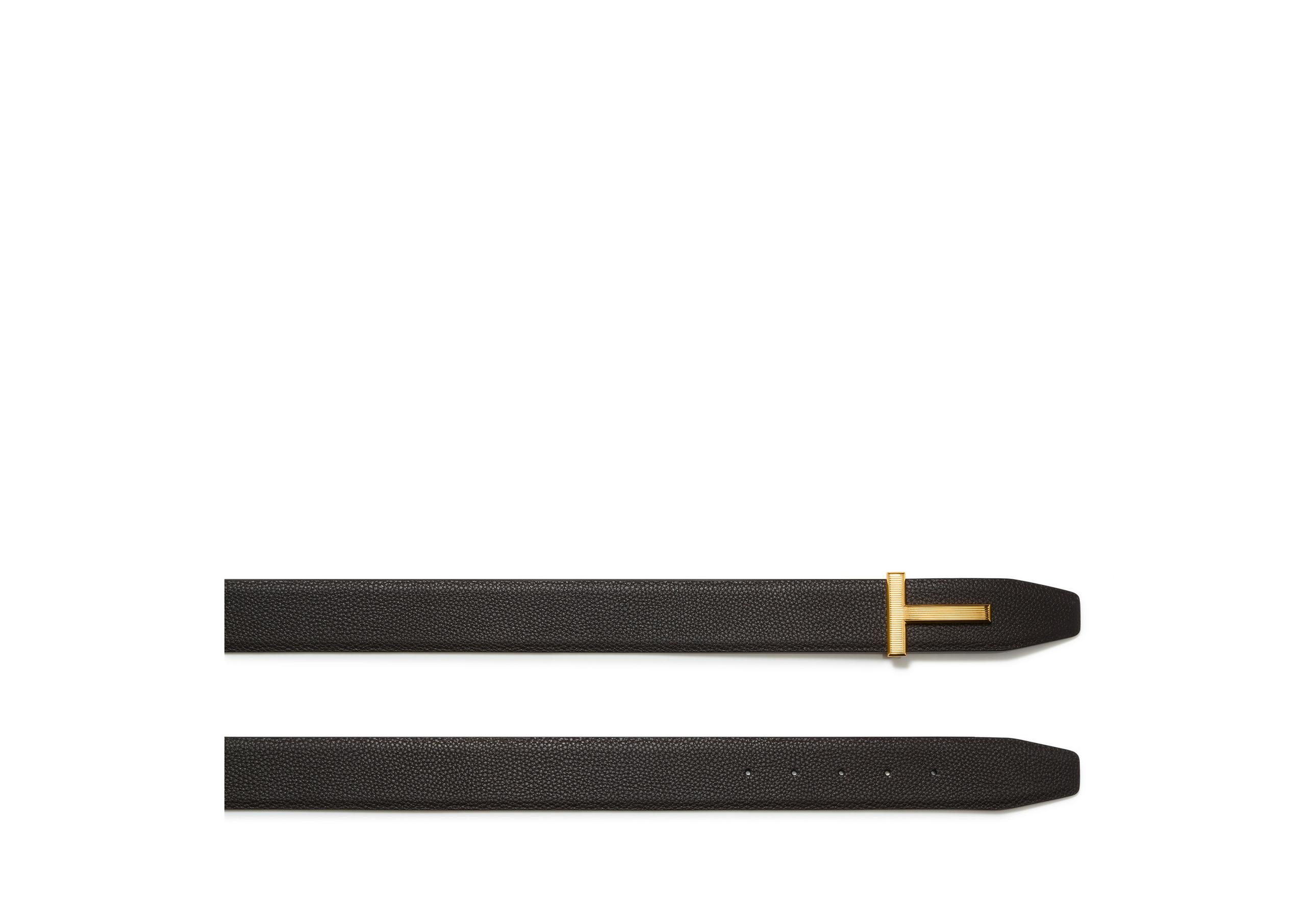 SOFT GRAIN LEATHER RIDGE T BELT - 2