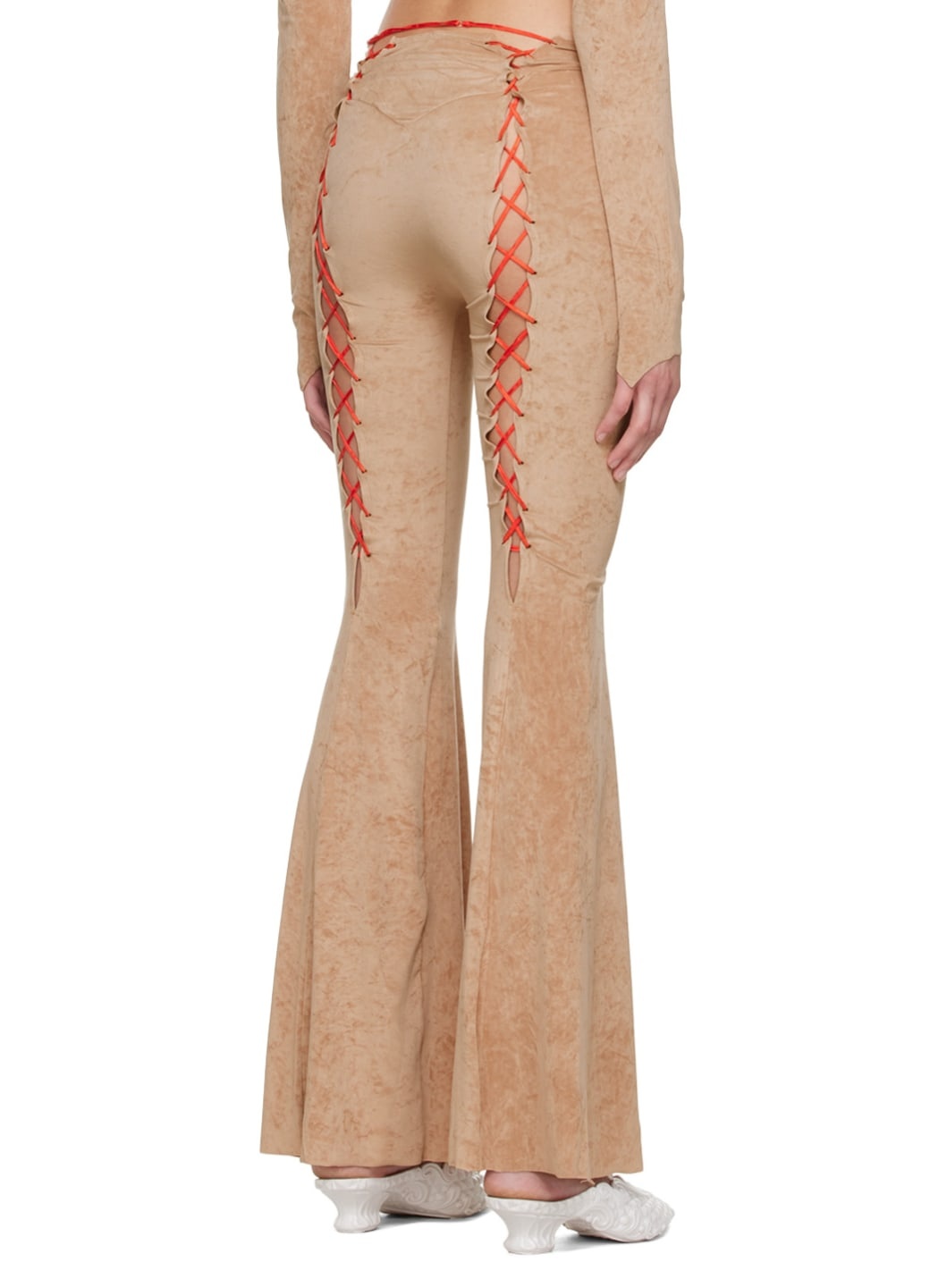 Tan Triacetate Trousers - 3