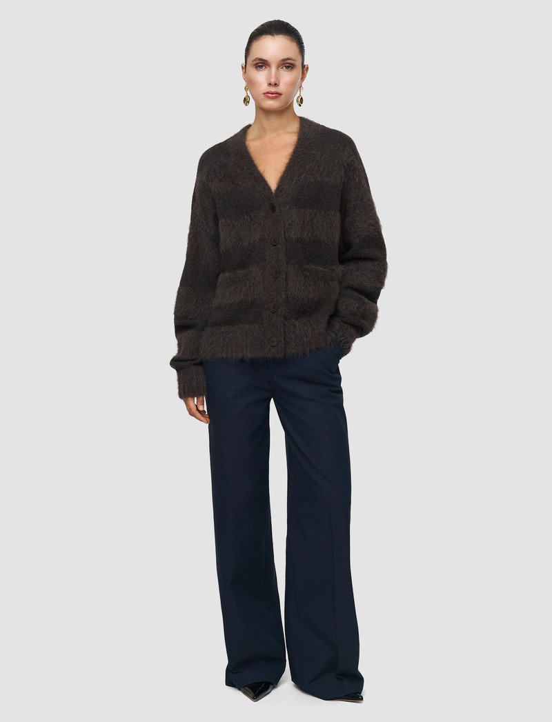JOSEPH Stra Brushed Alpaca Striped Cardigan outlook