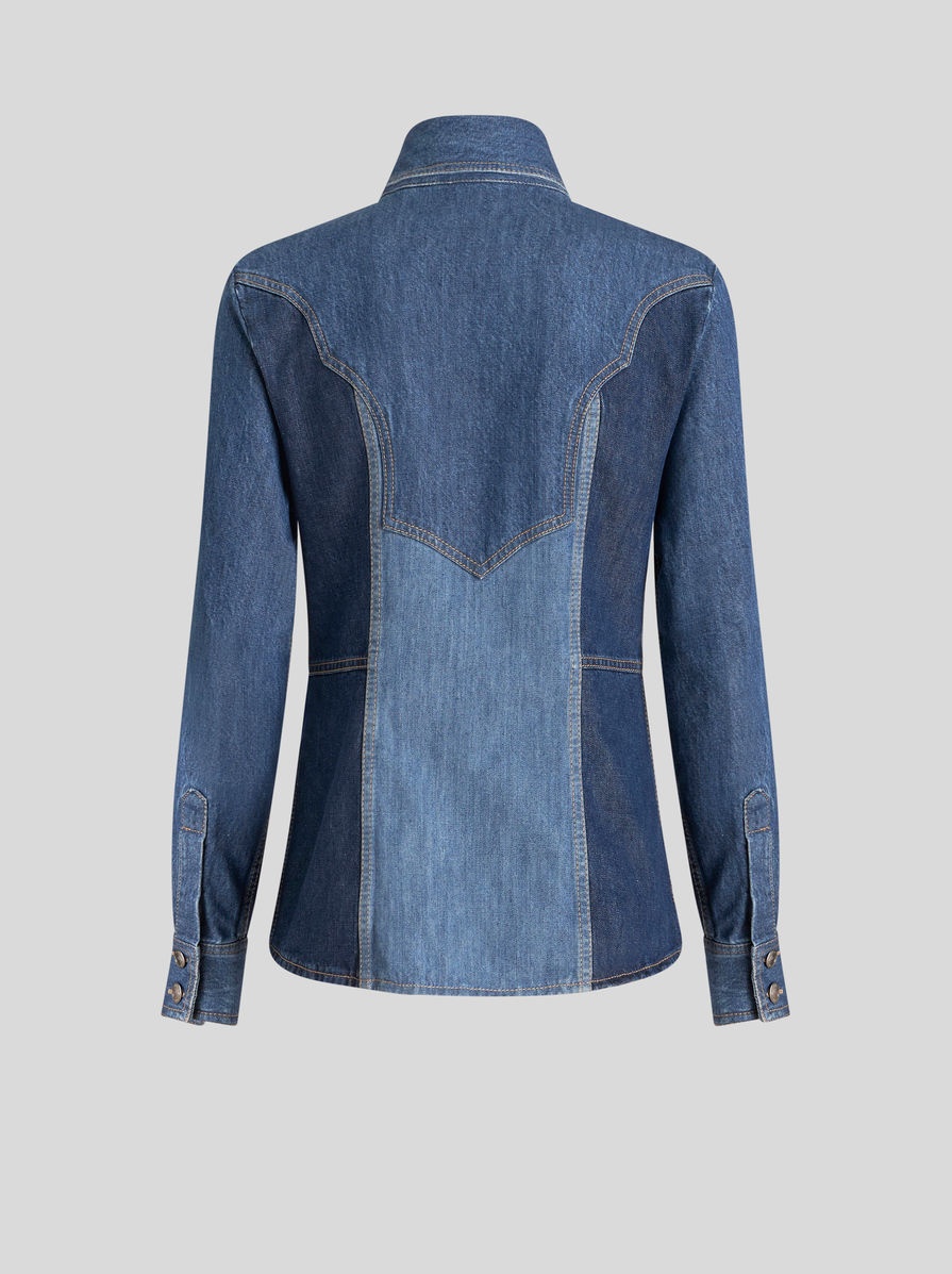 DENIM SHIRT WITH EMBROIDERY - 5