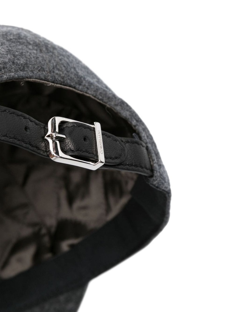 CORNELIANI logo-embroidered virgin wool cap outlook