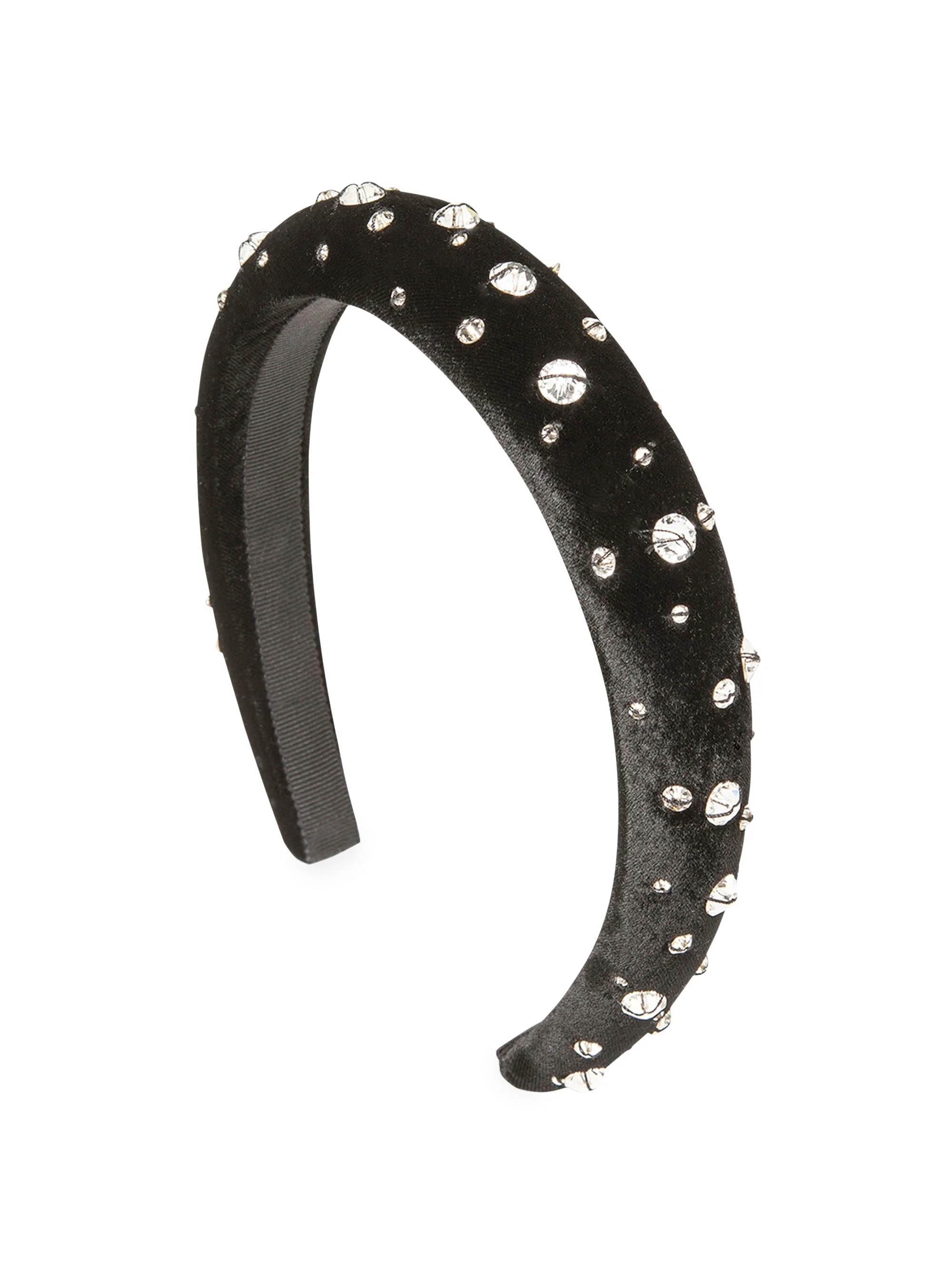 Women's Merla Embellished Velvet Headband - Black - 1