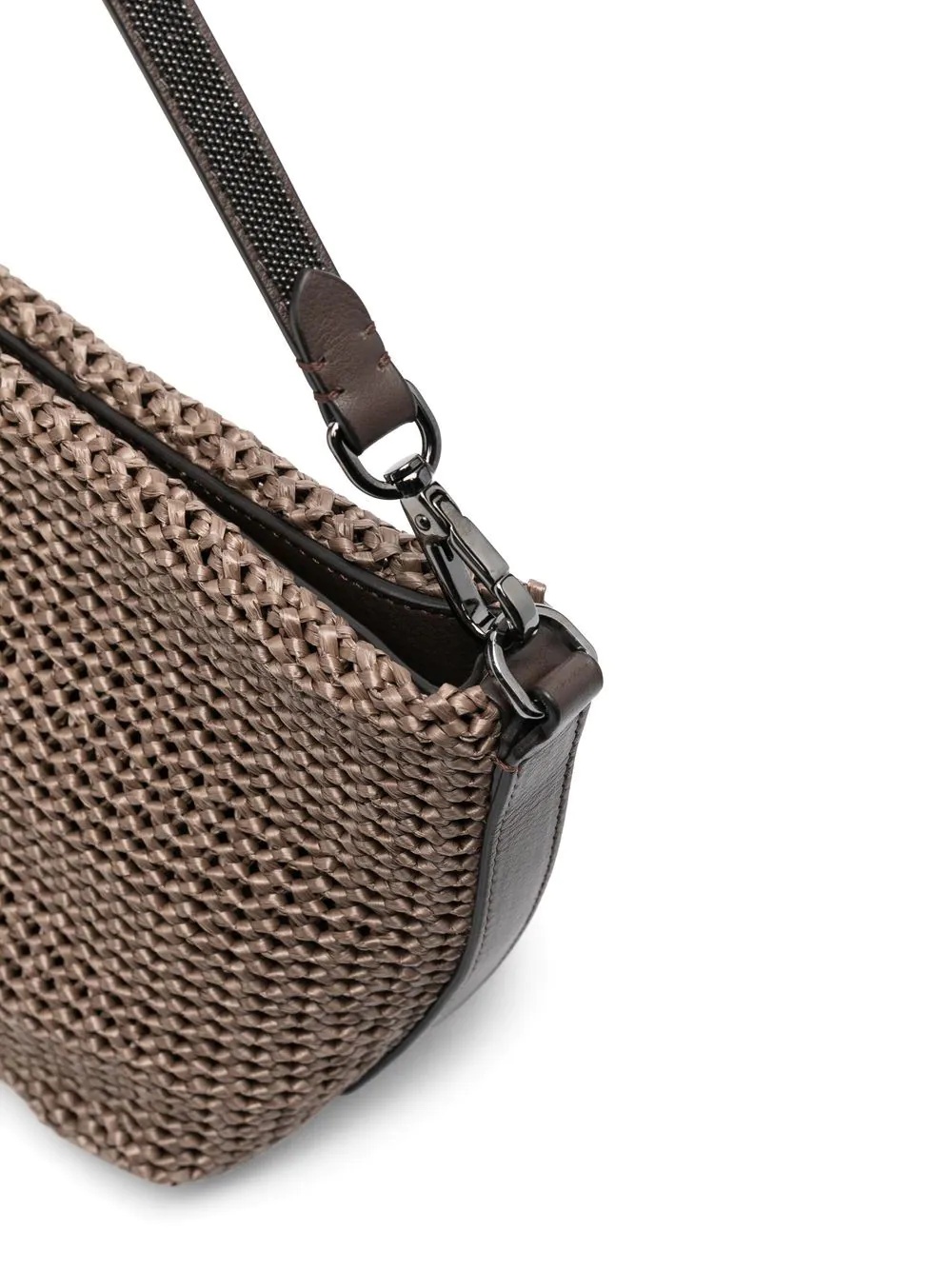 raffia-effect shoulder bag - 5