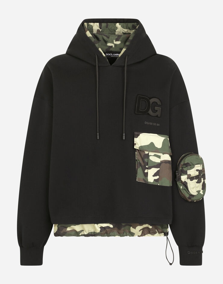 Hoodie with camouflage-print details - 1