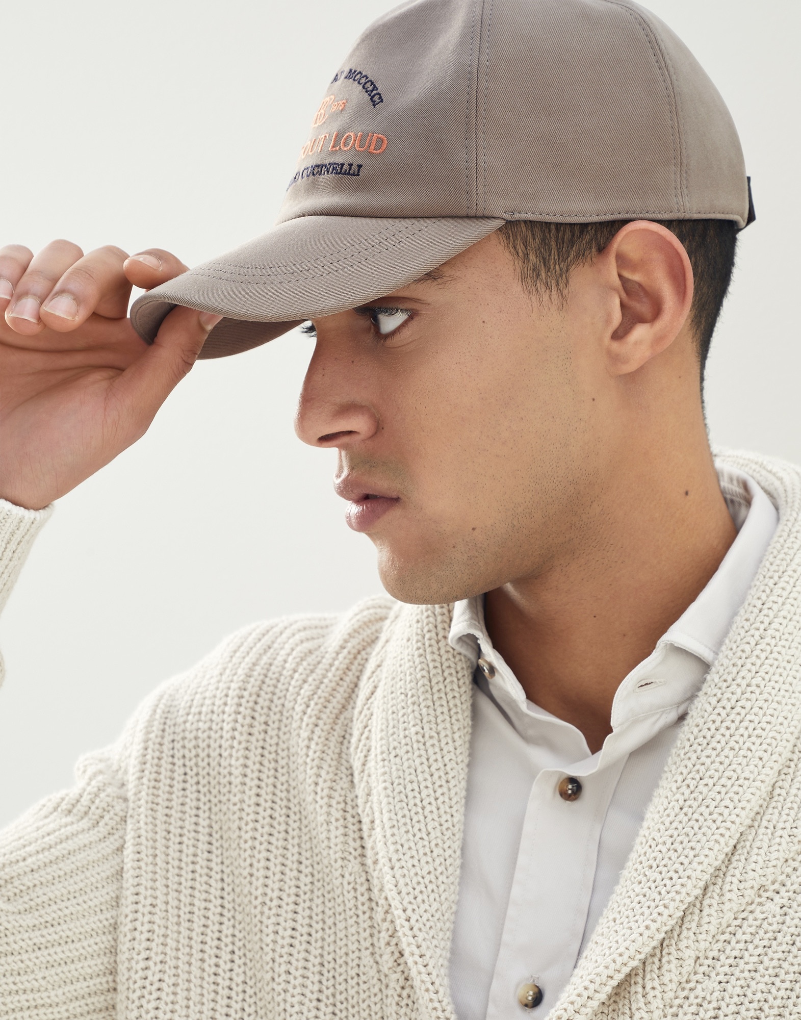 Baseball cap in twisted cotton gabardine with embroidery - 3