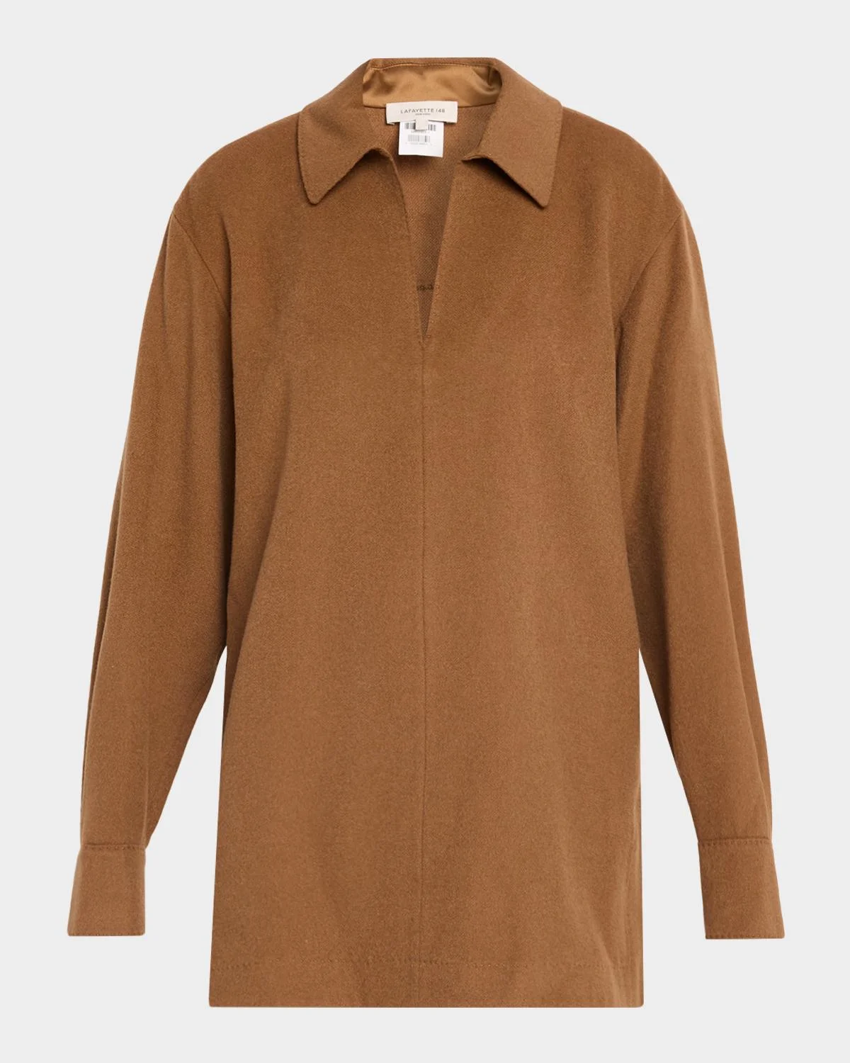 Spread-Collar Camel Hair Blouse - 1