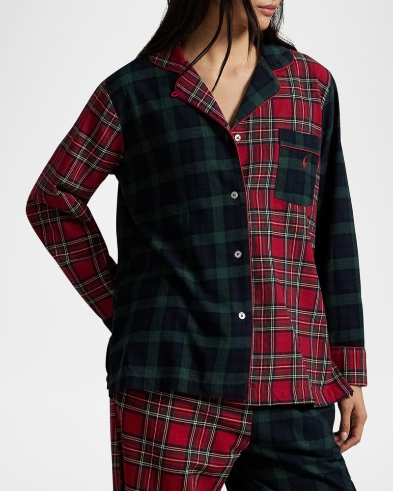 Madison Patchwork Cotton Plaid Pajama Set 4