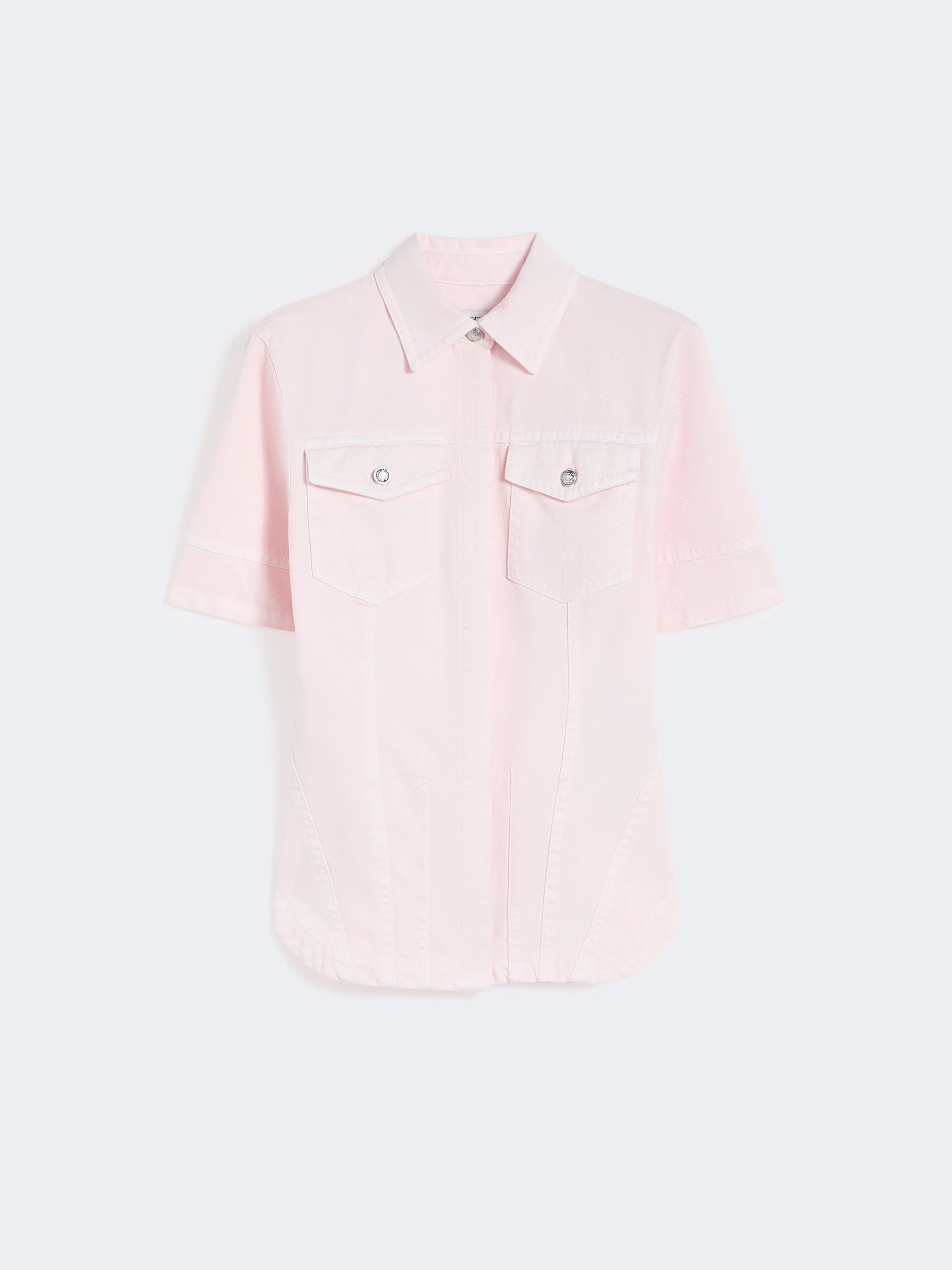 ONTANO Slim-fit bull denim shirt - PINK - 1