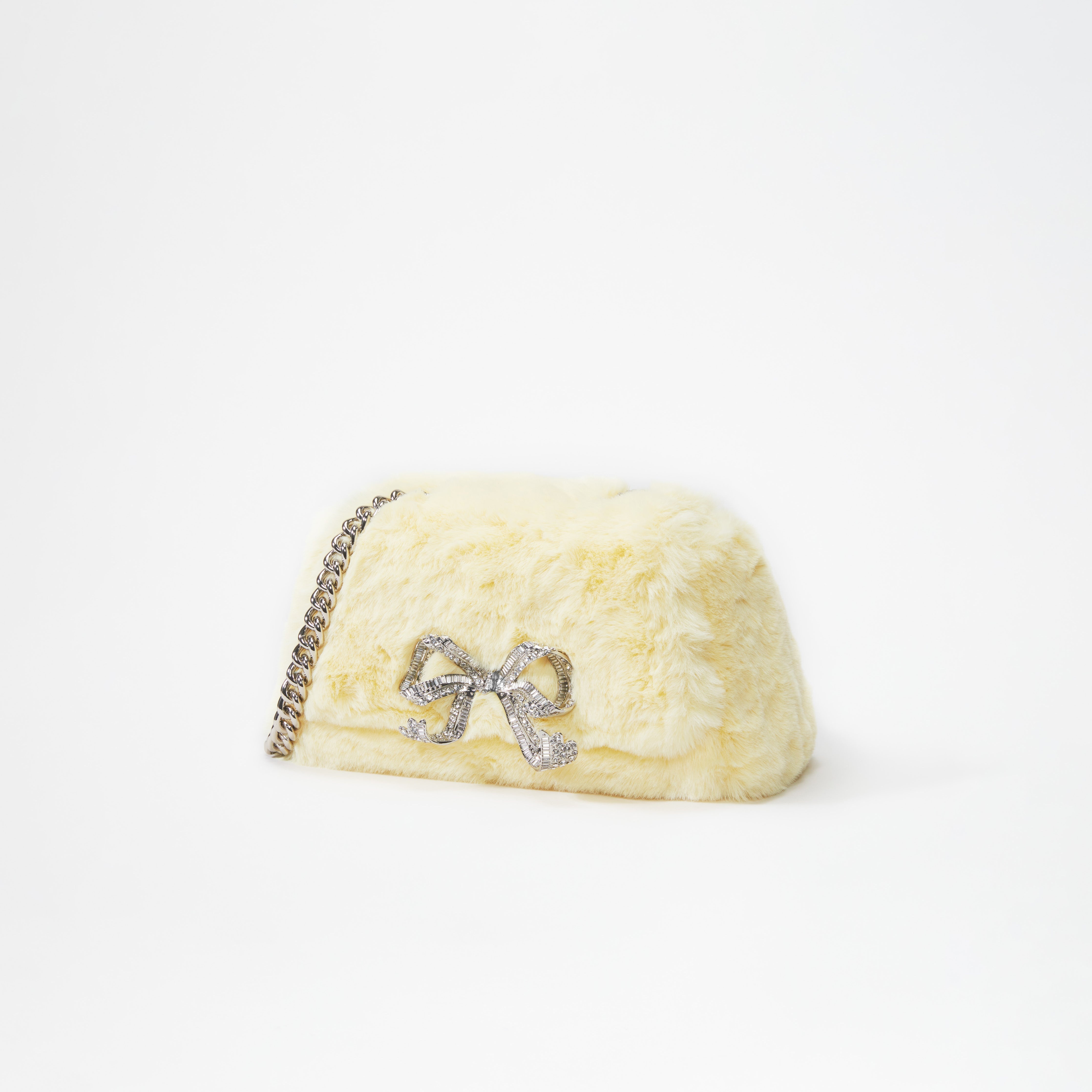 Yellow Fluffy Bow Mini Bag - 2