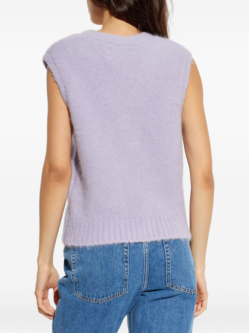 buttoned V-neck knitted vest 4