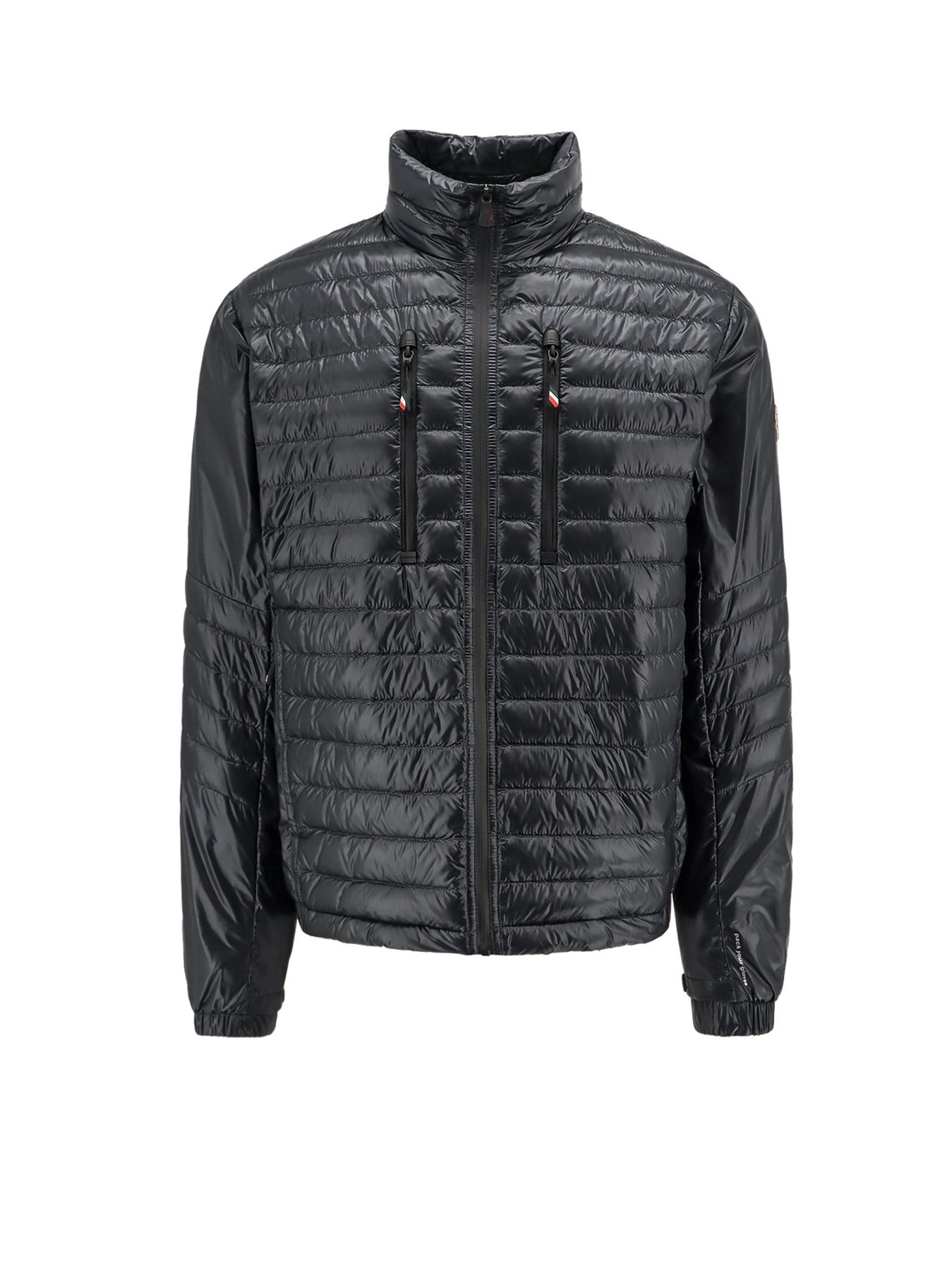 Padded and quilted nylon jacket with logo patch - 1