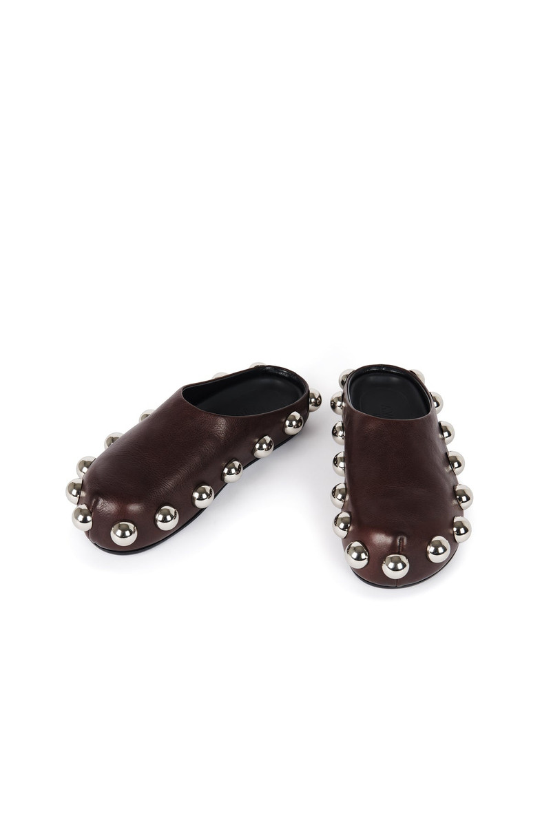 A.W.A.K.E. MODE GABI CLOG WITH EXAGGERATED STUDS BROWN SILVER outlook